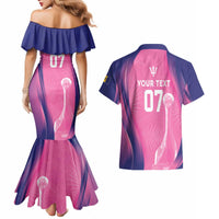Barbados Cricket Custom Couples Matching Mermaid Dress and Hawaiian Shirt Royal Champions - Tropical Vibes - Wonder Print Shop