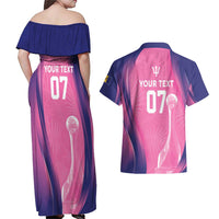 Barbados Cricket Custom Couples Matching Off Shoulder Maxi Dress and Hawaiian Shirt Royal Champions - Tropical Vibes - Wonder Print Shop
