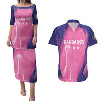 Barbados Cricket Custom Couples Matching Puletasi and Hawaiian Shirt Royal Champions - Tropical Vibes - Wonder Print Shop