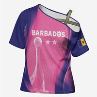 Barbados Cricket Custom Cross Shoulder Shirt Royal Champions - Tropical Vibes - Wonder Print Shop