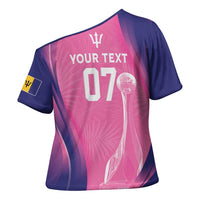 Barbados Cricket Custom Cross Shoulder Shirt Royal Champions - Tropical Vibes - Wonder Print Shop