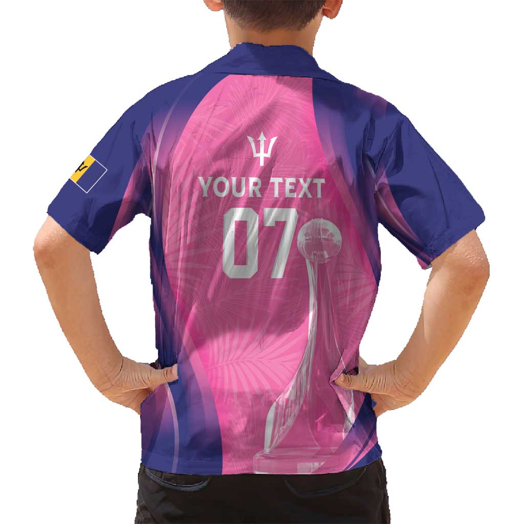 Barbados Cricket Custom Family Matching Long Sleeve Bodycon Dress and Hawaiian Shirt Royal Champions - Tropical Vibes - Wonder Print Shop