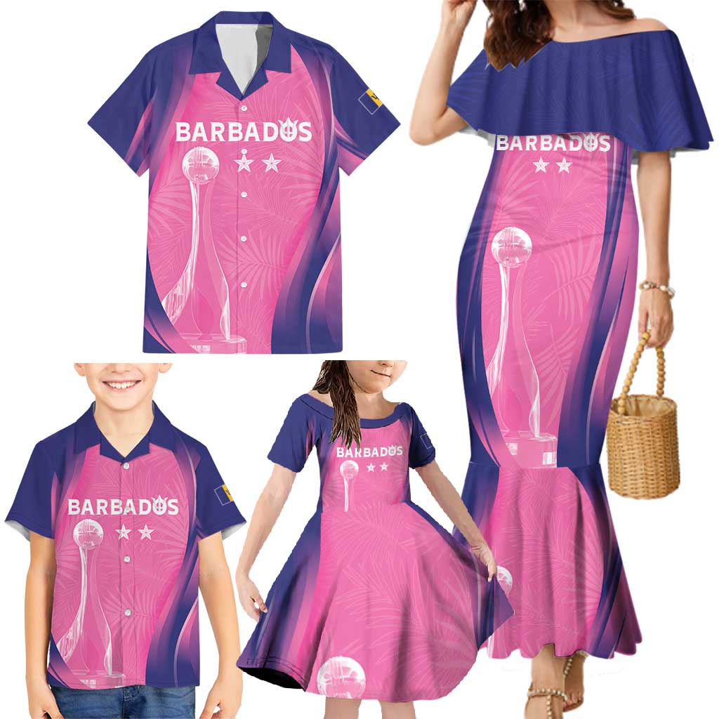 Barbados Cricket Custom Family Matching Mermaid Dress and Hawaiian Shirt Royal Champions - Tropical Vibes - Wonder Print Shop