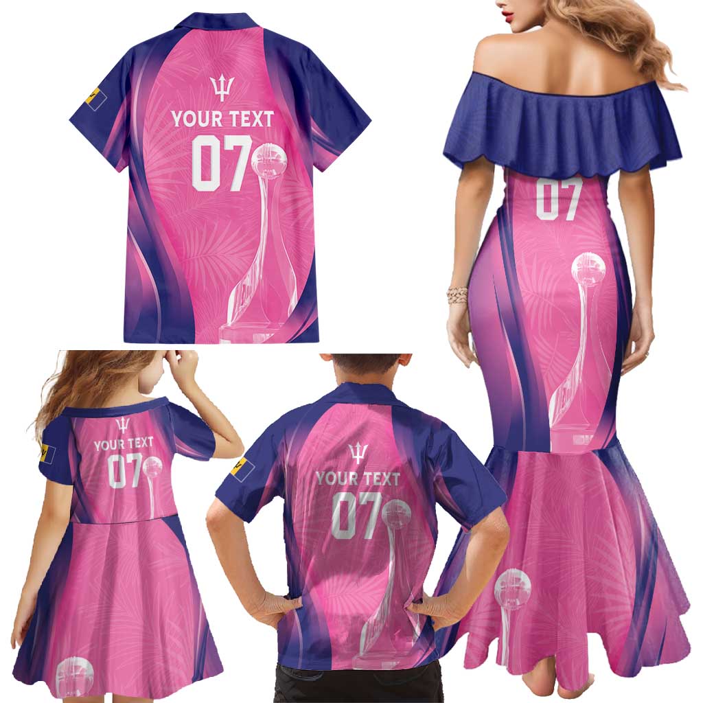 Barbados Cricket Custom Family Matching Mermaid Dress and Hawaiian Shirt Royal Champions - Tropical Vibes - Wonder Print Shop