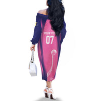 Barbados Cricket Custom Family Matching Off The Shoulder Long Sleeve Dress and Hawaiian Shirt Royal Champions - Tropical Vibes - Wonder Print Shop