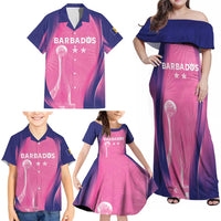 Barbados Cricket Custom Family Matching Off Shoulder Maxi Dress and Hawaiian Shirt Royal Champions - Tropical Vibes - Wonder Print Shop