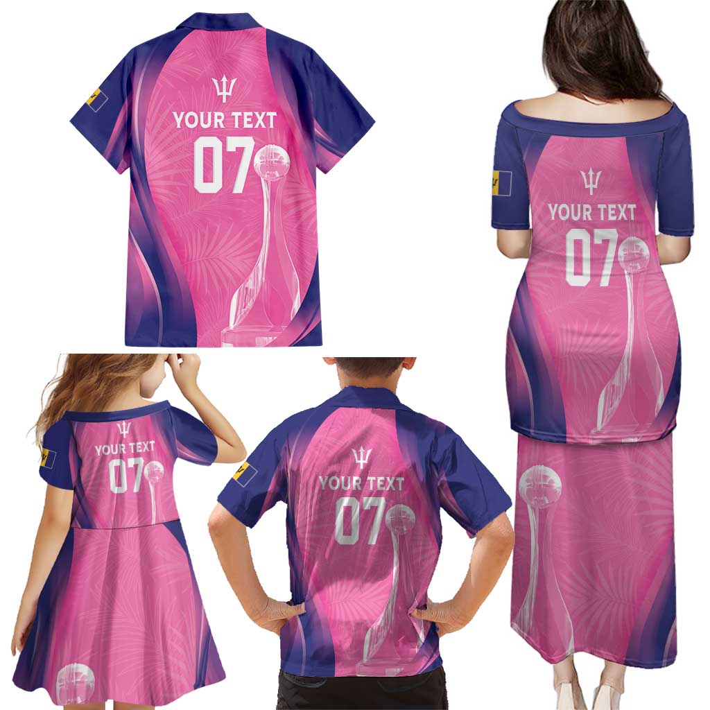 Barbados Cricket Custom Family Matching Puletasi and Hawaiian Shirt Royal Champions - Tropical Vibes - Wonder Print Shop