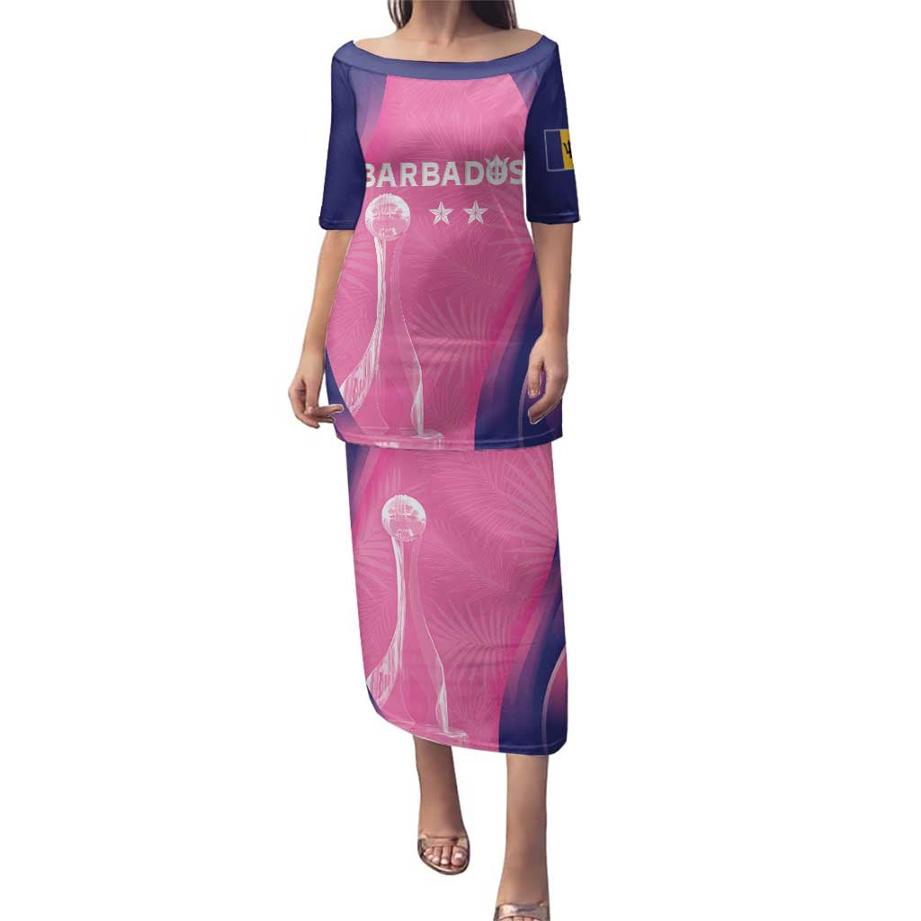 Barbados Cricket Custom Family Matching Puletasi and Hawaiian Shirt Royal Champions - Tropical Vibes - Wonder Print Shop