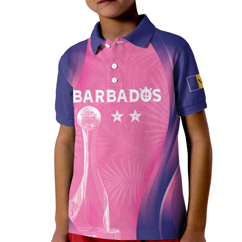 Barbados Cricket Custom Kid Polo Shirt Royal Champions - Tropical Vibes - Wonder Print Shop