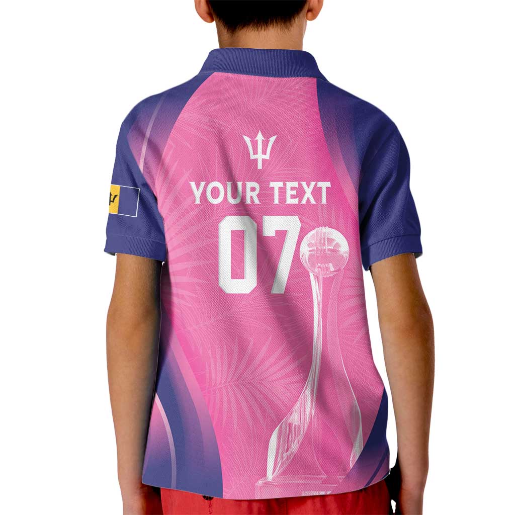 Barbados Cricket Custom Kid Polo Shirt Royal Champions - Tropical Vibes - Wonder Print Shop