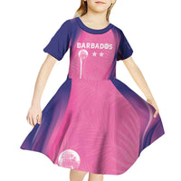 Barbados Cricket Custom Kid Short Sleeve Dress Royal Champions - Tropical Vibes - Wonder Print Shop