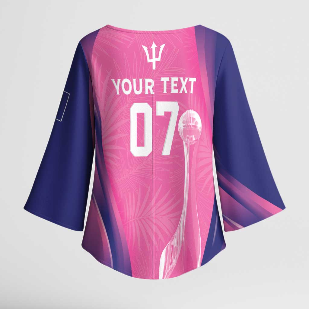 Barbados Cricket Custom Kimono Sleeve Blouse Royal Champions - Tropical Vibes - Wonder Print Shop