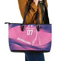 Barbados Cricket Custom Leather Tote Bag Royal Champions - Tropical Vibes - Wonder Print Shop