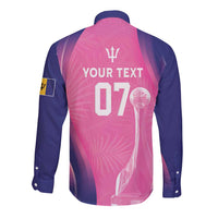 Barbados Cricket Custom Long Sleeve Button Shirt Royal Champions - Tropical Vibes - Wonder Print Shop