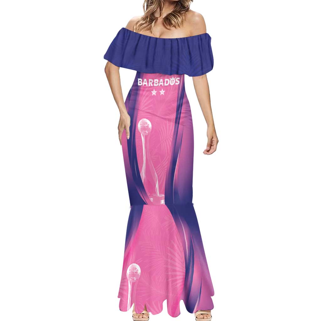 Barbados Cricket Custom Mermaid Dress Royal Champions - Tropical Vibes - Wonder Print Shop