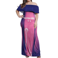 Barbados Cricket Custom Off Shoulder Maxi Dress Royal Champions - Tropical Vibes - Wonder Print Shop