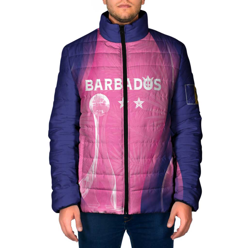 Barbados Cricket Custom Padded Jacket Royal Champions - Tropical Vibes - Wonder Print Shop