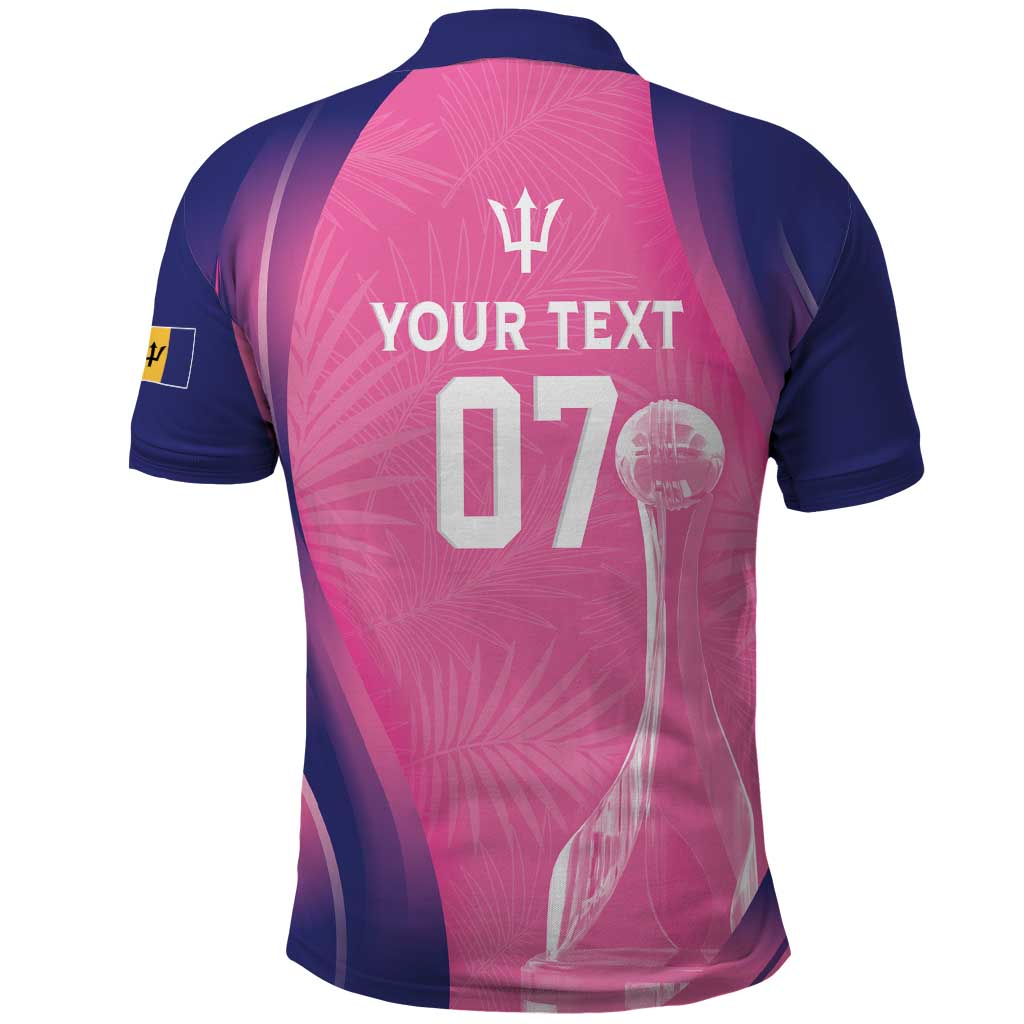 Barbados Cricket Custom Polo Shirt Royal Champions - Tropical Vibes - Wonder Print Shop