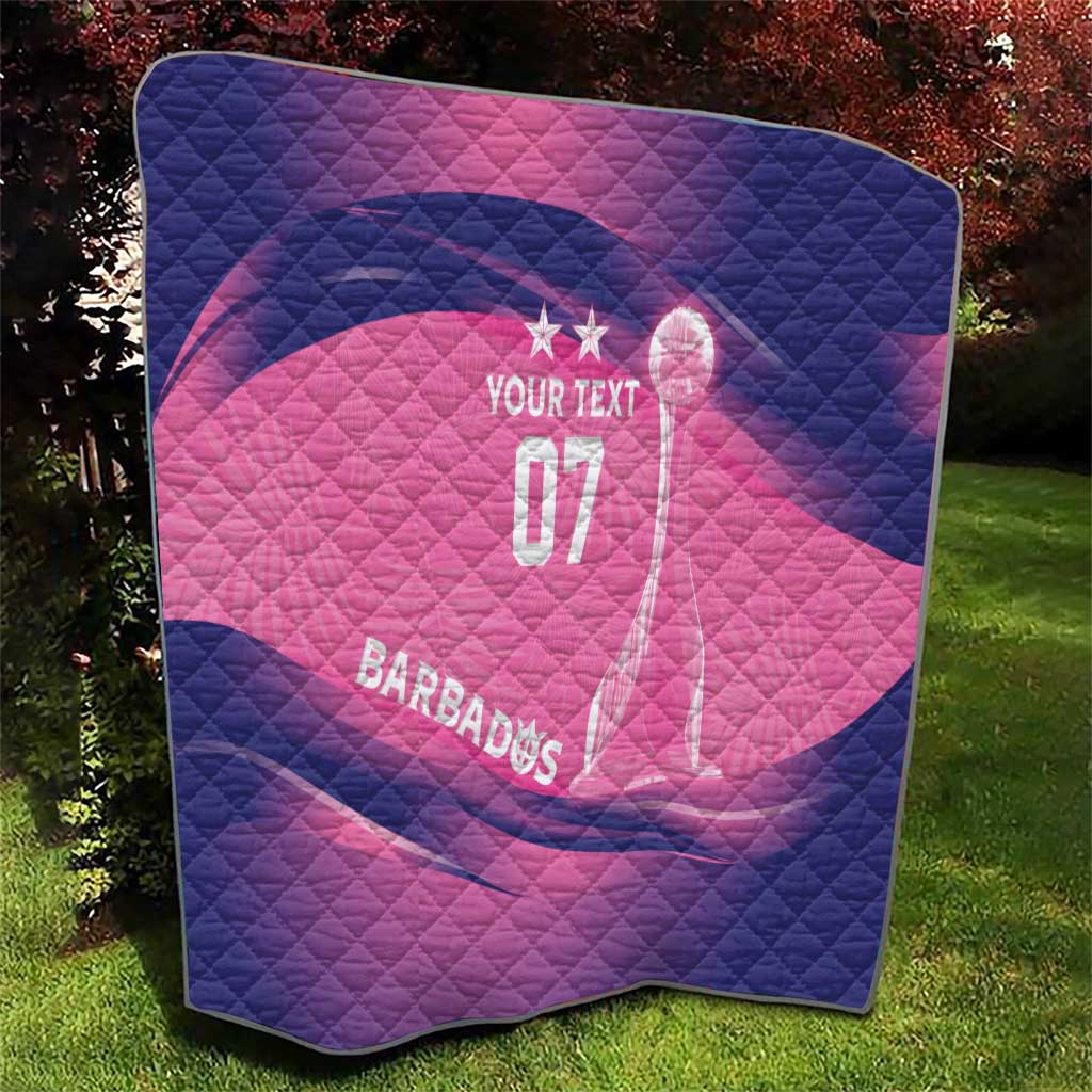 Barbados Cricket Custom Quilt Royal Champions - Tropical Vibes - Wonder Print Shop