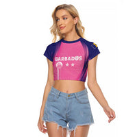 Barbados Cricket Custom Raglan Cropped T Shirt Royal Champions - Tropical Vibes - Wonder Print Shop