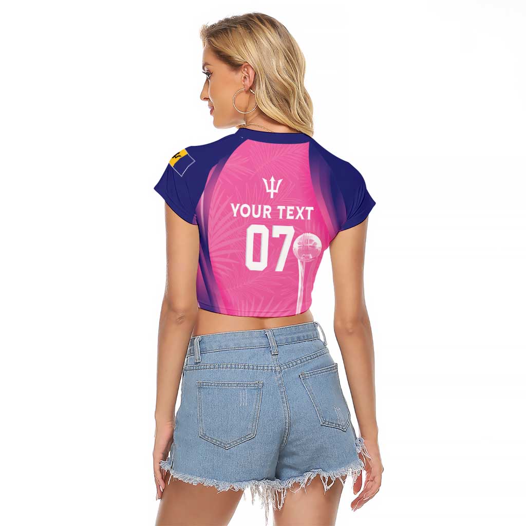 Barbados Cricket Custom Raglan Cropped T Shirt Royal Champions - Tropical Vibes - Wonder Print Shop