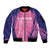 Barbados Cricket Custom Sleeve Zip Bomber Jacket Royal Champions - Tropical Vibes - Wonder Print Shop