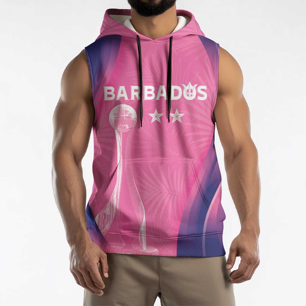 Barbados Cricket Custom Sleeveless Hoodie Royal Champions - Tropical Vibes - Wonder Print Shop