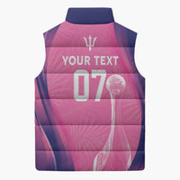 Barbados Cricket Custom Sleeveless Puffer Jacket Royal Champions - Tropical Vibes - Wonder Print Shop