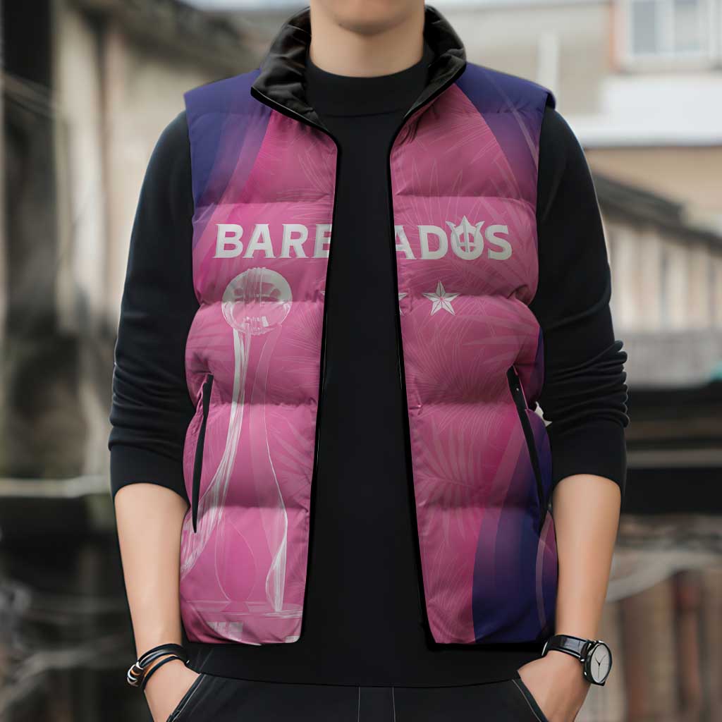 Barbados Cricket Custom Sleeveless Puffer Jacket Royal Champions - Tropical Vibes - Wonder Print Shop