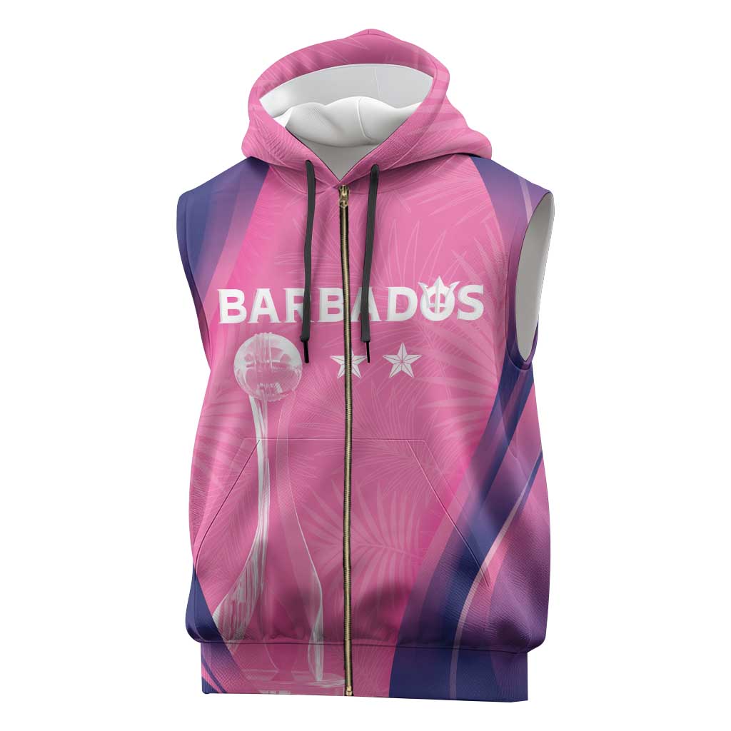 Barbados Cricket Custom Sleeveless Zip Hoodie Royal Champions - Tropical Vibes - Wonder Print Shop