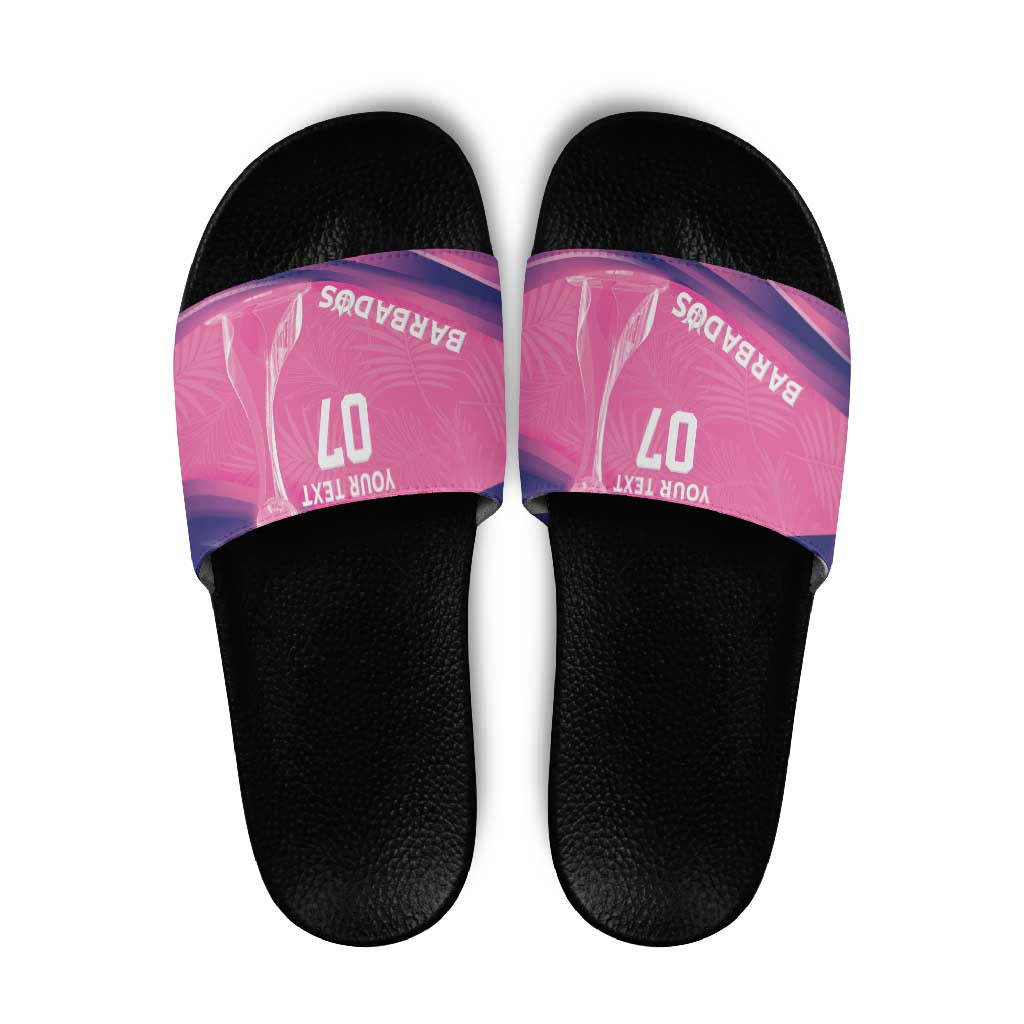 Barbados Cricket Custom Slide Sandals Royal Champions - Tropical Vibes - Wonder Print Shop