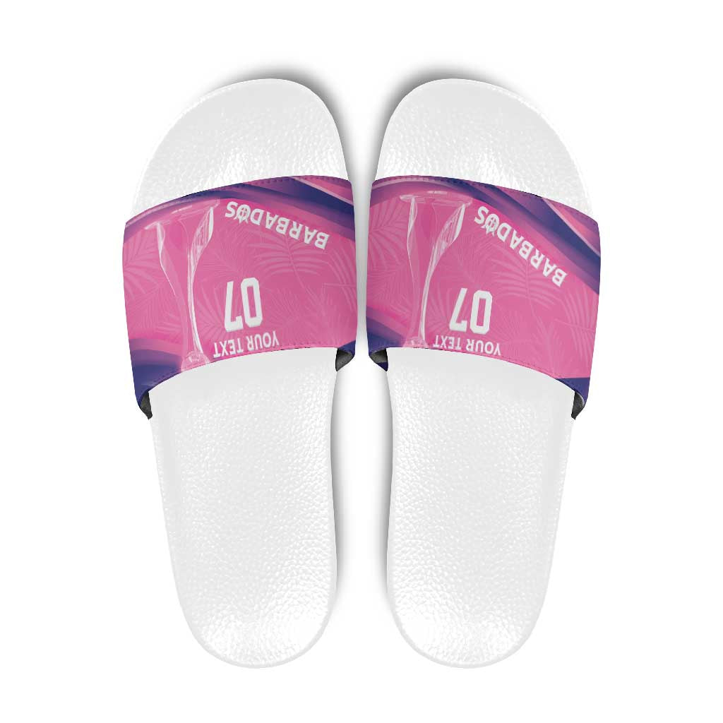 Barbados Cricket Custom Slide Sandals Royal Champions - Tropical Vibes - Wonder Print Shop