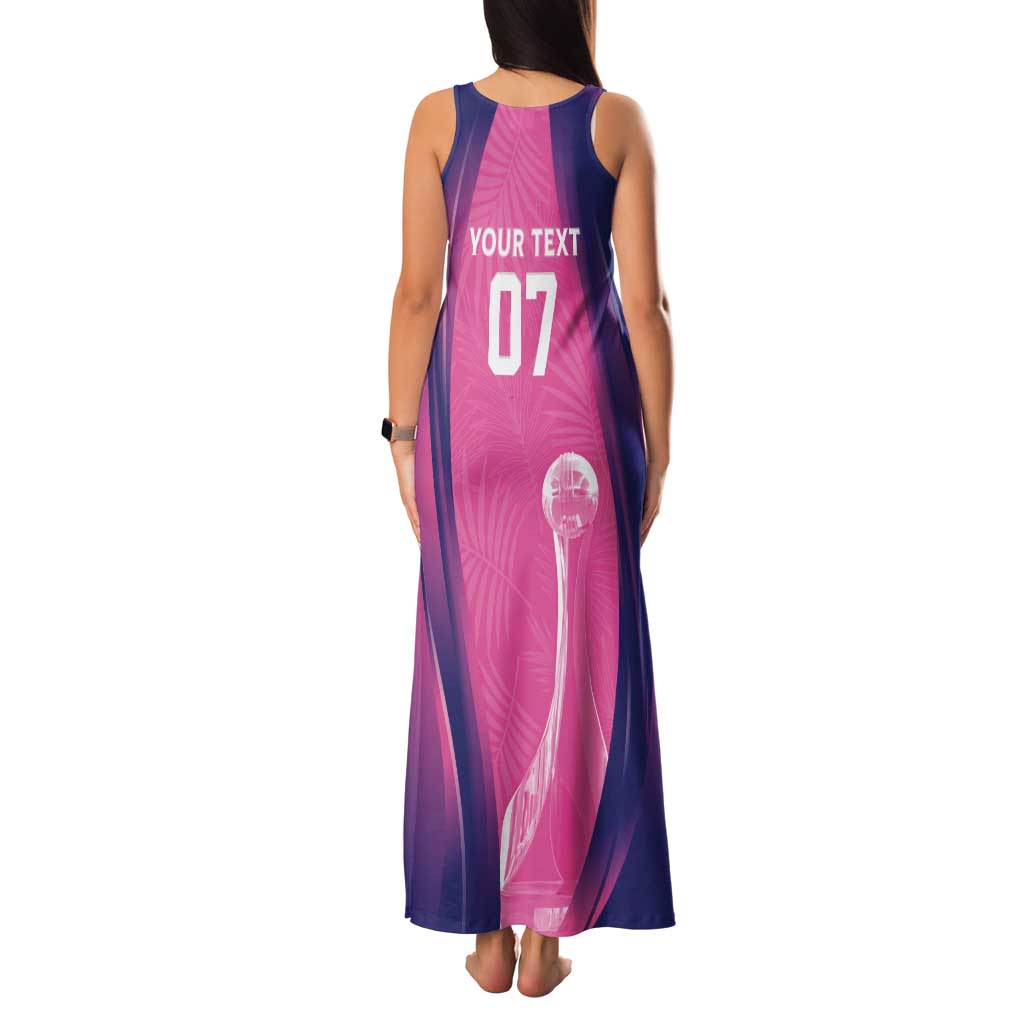Barbados Cricket Custom Tank Maxi Dress Royal Champions - Tropical Vibes - Wonder Print Shop