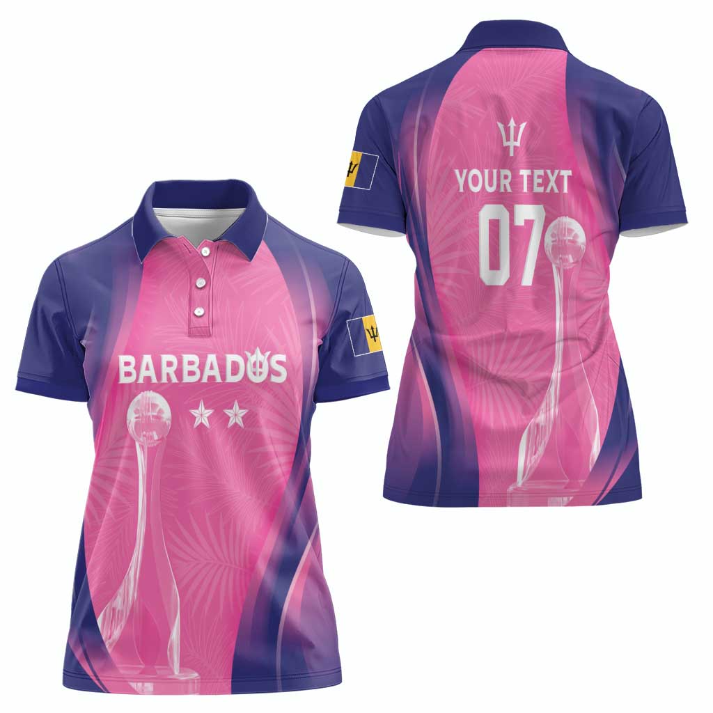 Barbados Cricket Custom Women Polo Shirt Royal Champions - Tropical Vibes - Wonder Print Shop