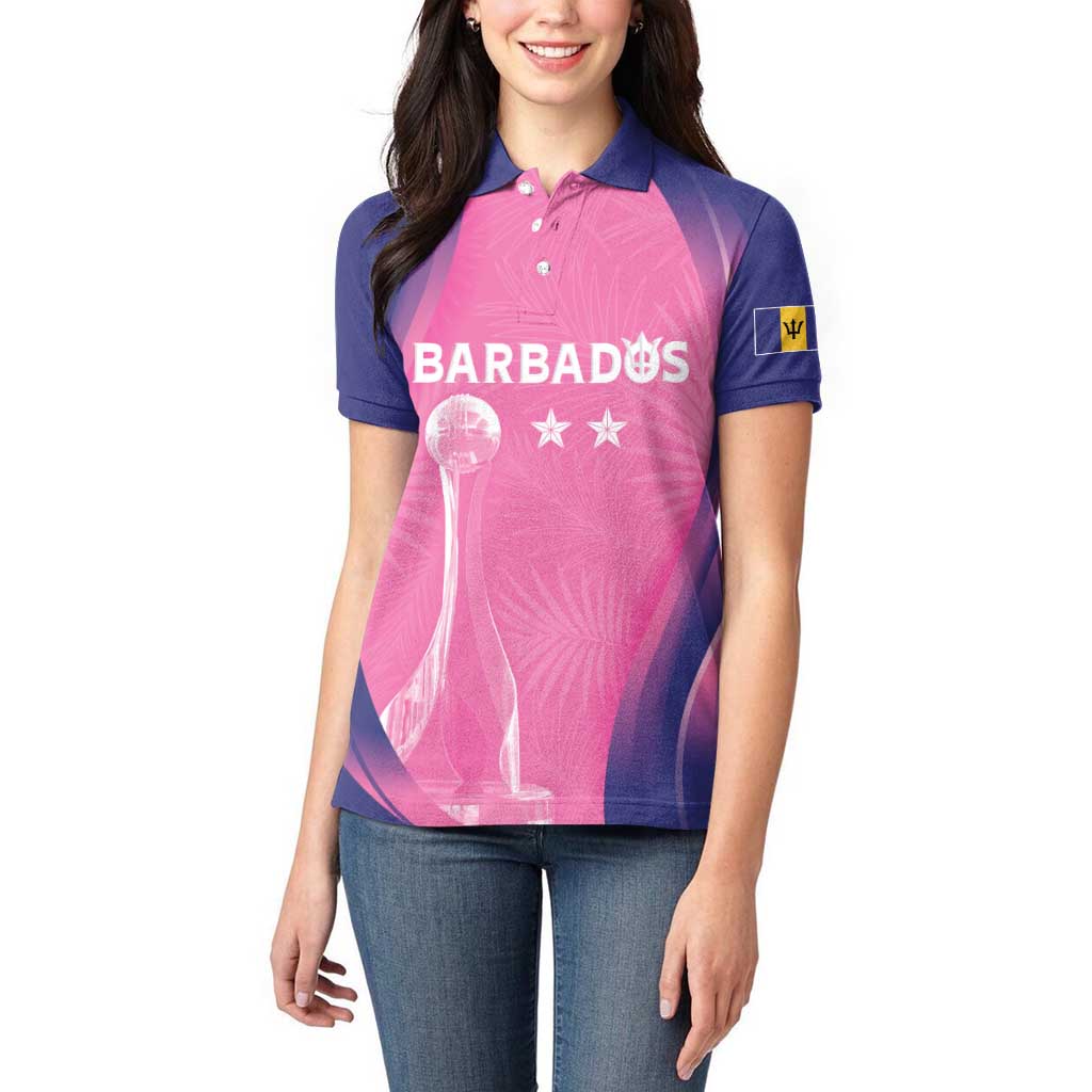 Barbados Cricket Custom Women Polo Shirt Royal Champions - Tropical Vibes - Wonder Print Shop
