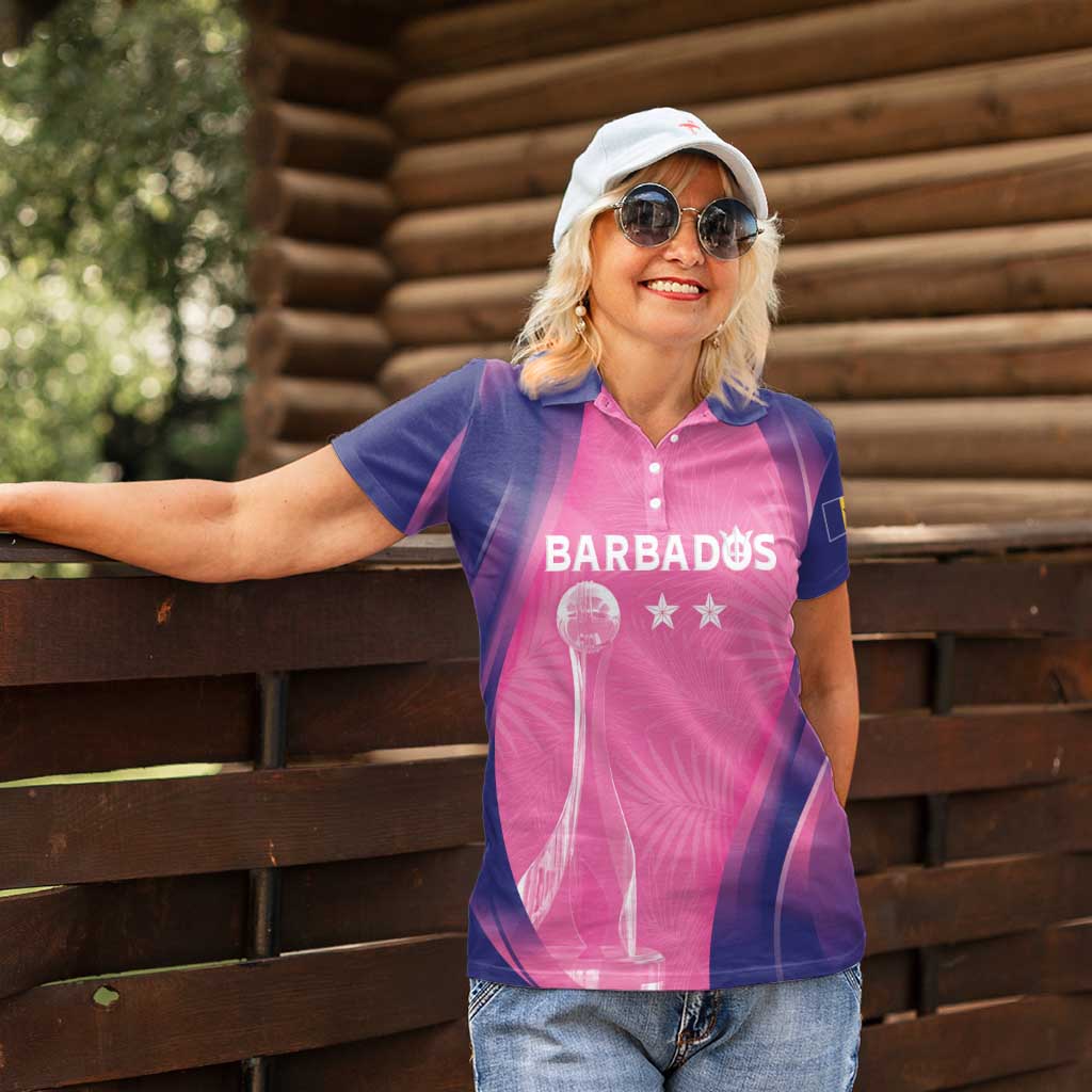 Barbados Cricket Custom Women Polo Shirt Royal Champions - Tropical Vibes - Wonder Print Shop