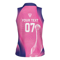 Barbados Cricket Custom Women Sleeveless Polo Shirt Royal Champions - Tropical Vibes - Wonder Print Shop