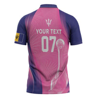 Barbados Cricket Custom Zipper Polo Shirt Royal Champions - Tropical Vibes - Wonder Print Shop