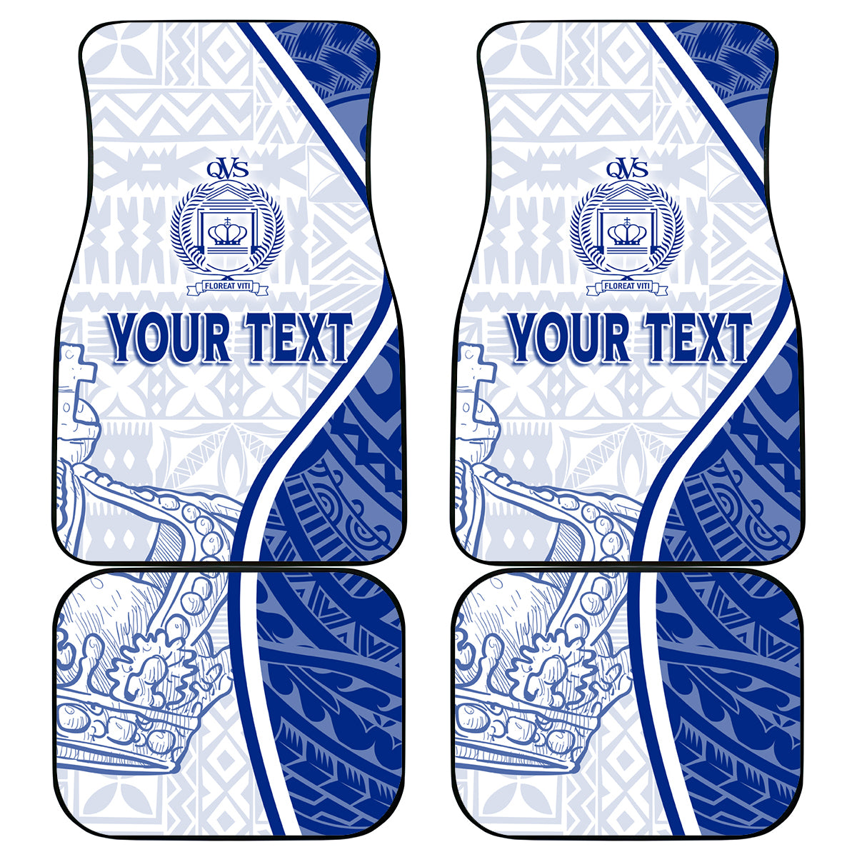 Personalised Queen Victoria School Car Mats QVS Old Boys LT7 - Wonder Print Shop