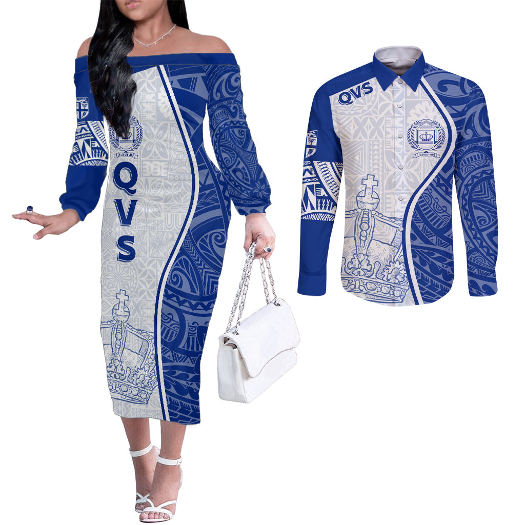 personalised-queen-victoria-school-couples-matching-off-the-shoulder-long-sleeve-dress-and-long-sleeve-button-shirts-qvs-old-boys