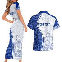 Personalised Queen Victoria School Couples Matching Short Sleeve Bodycon Dress and Hawaiian Shirt QVS Old Boys LT7 - Wonder Print Shop