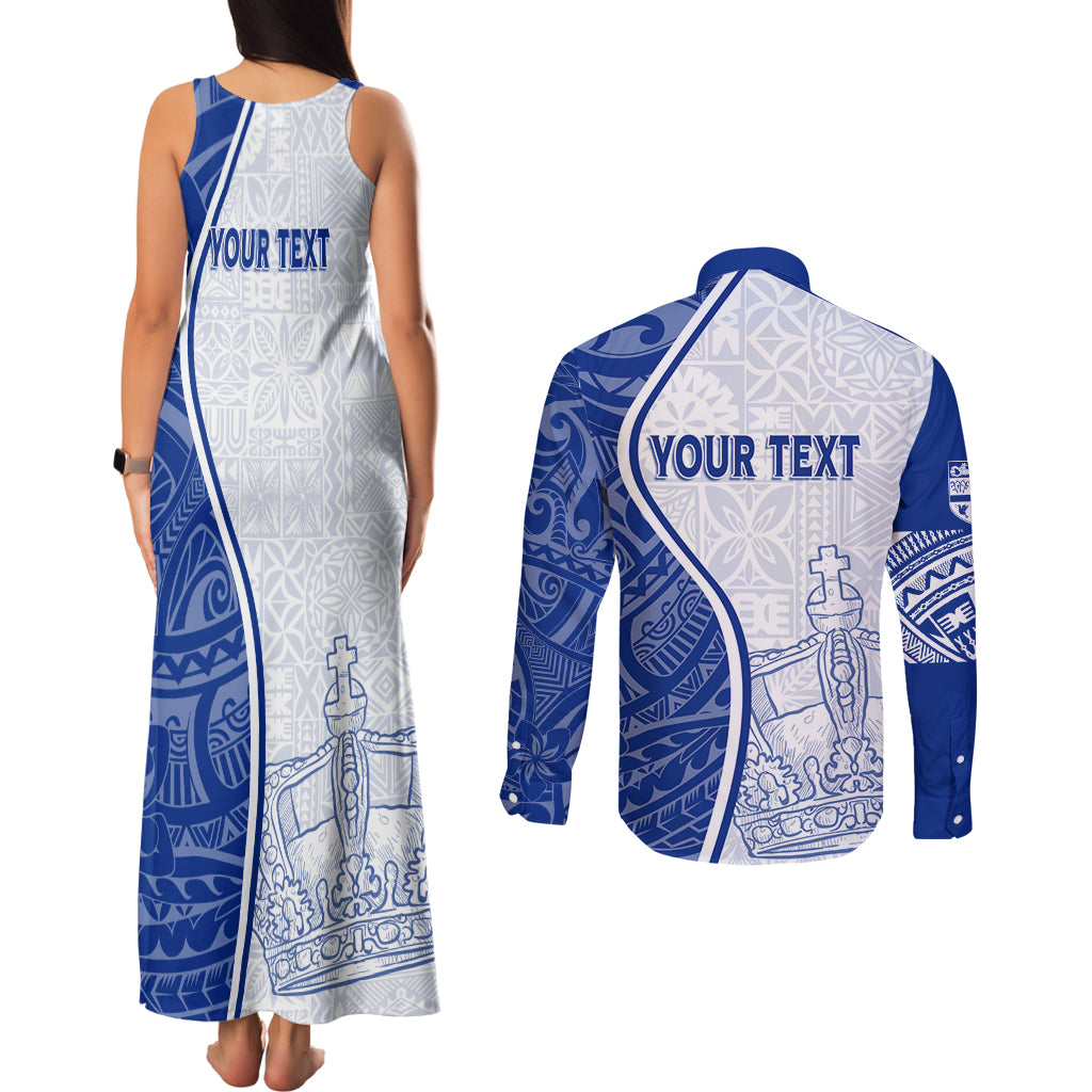 Personalised Queen Victoria School Couples Matching Tank Maxi Dress and Long Sleeve Button Shirts QVS Old Boys LT7 - Wonder Print Shop