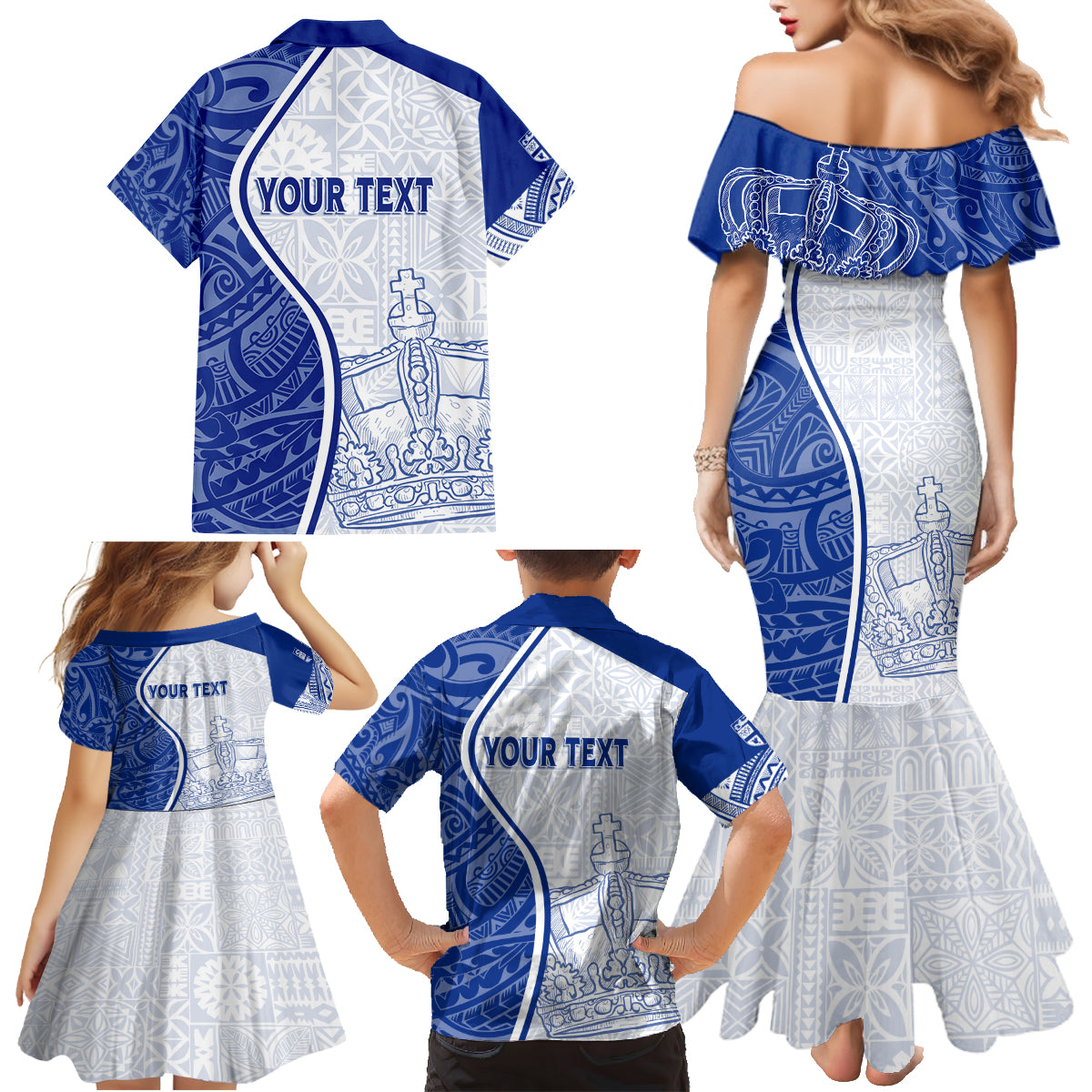 Personalised Queen Victoria School Family Matching Mermaid Dress and Hawaiian Shirt QVS Old Boys LT7 - Wonder Print Shop