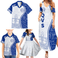 Personalised Queen Victoria School Family Matching Summer Maxi Dress and Hawaiian Shirt QVS Old Boys - Wonder Print Shop