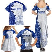 Personalised Queen Victoria School Family Matching Summer Maxi Dress and Hawaiian Shirt QVS Old Boys - Wonder Print Shop