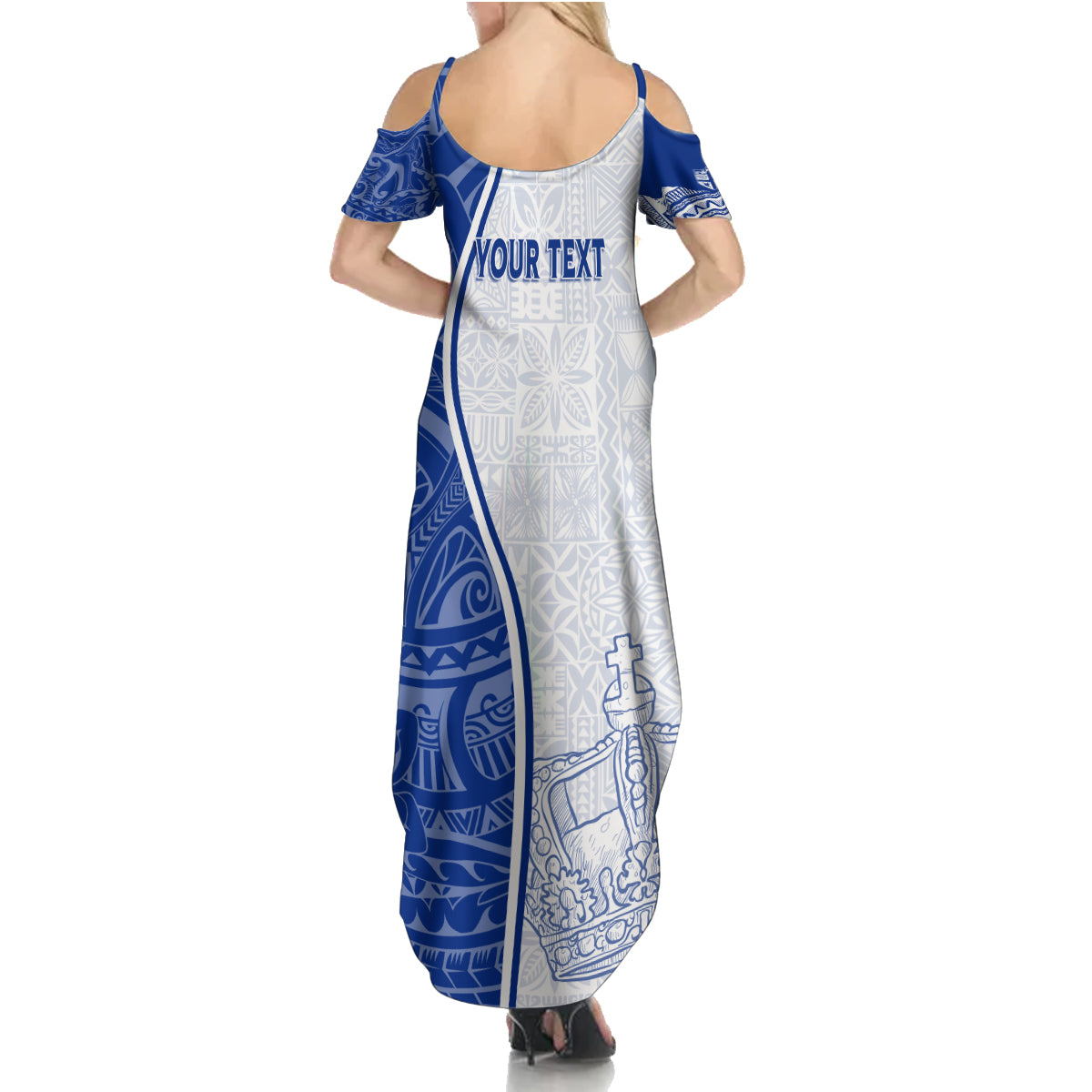 Personalised Queen Victoria School Family Matching Summer Maxi Dress and Hawaiian Shirt QVS Old Boys - Wonder Print Shop