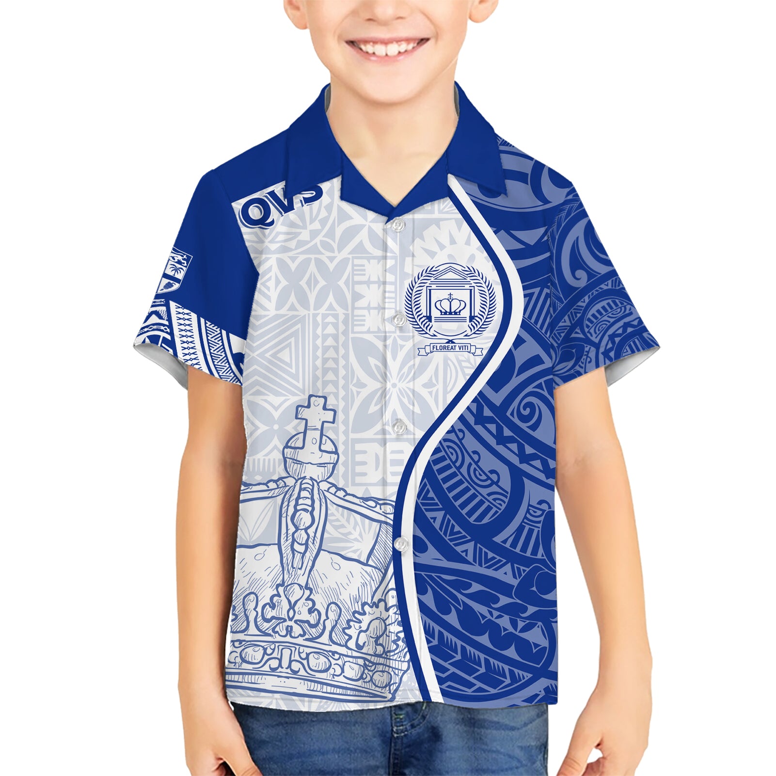 Personalised Queen Victoria School Kid Hawaiian Shirt QVS Old Boys - Wonder Print Shop
