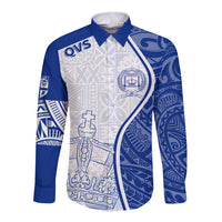 Personalised Queen Victoria School Long Sleeve Button Shirt QVS Old Boys - Wonder Print Shop