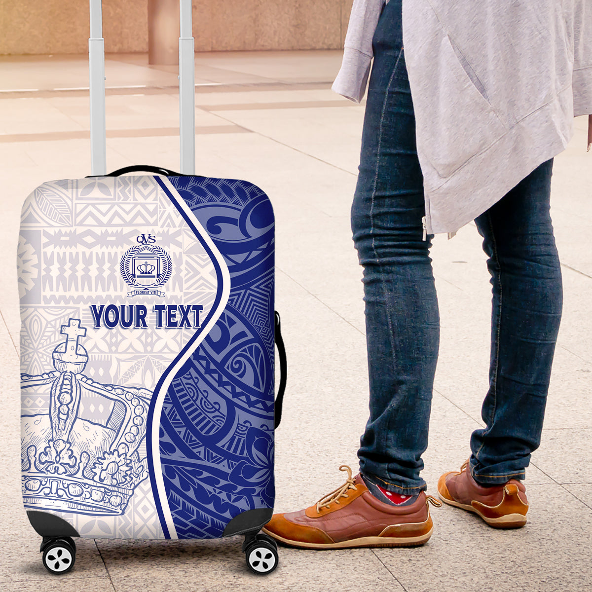 Personalised Queen Victoria School Luggage Cover QVS Old Boys - Wonder Print Shop