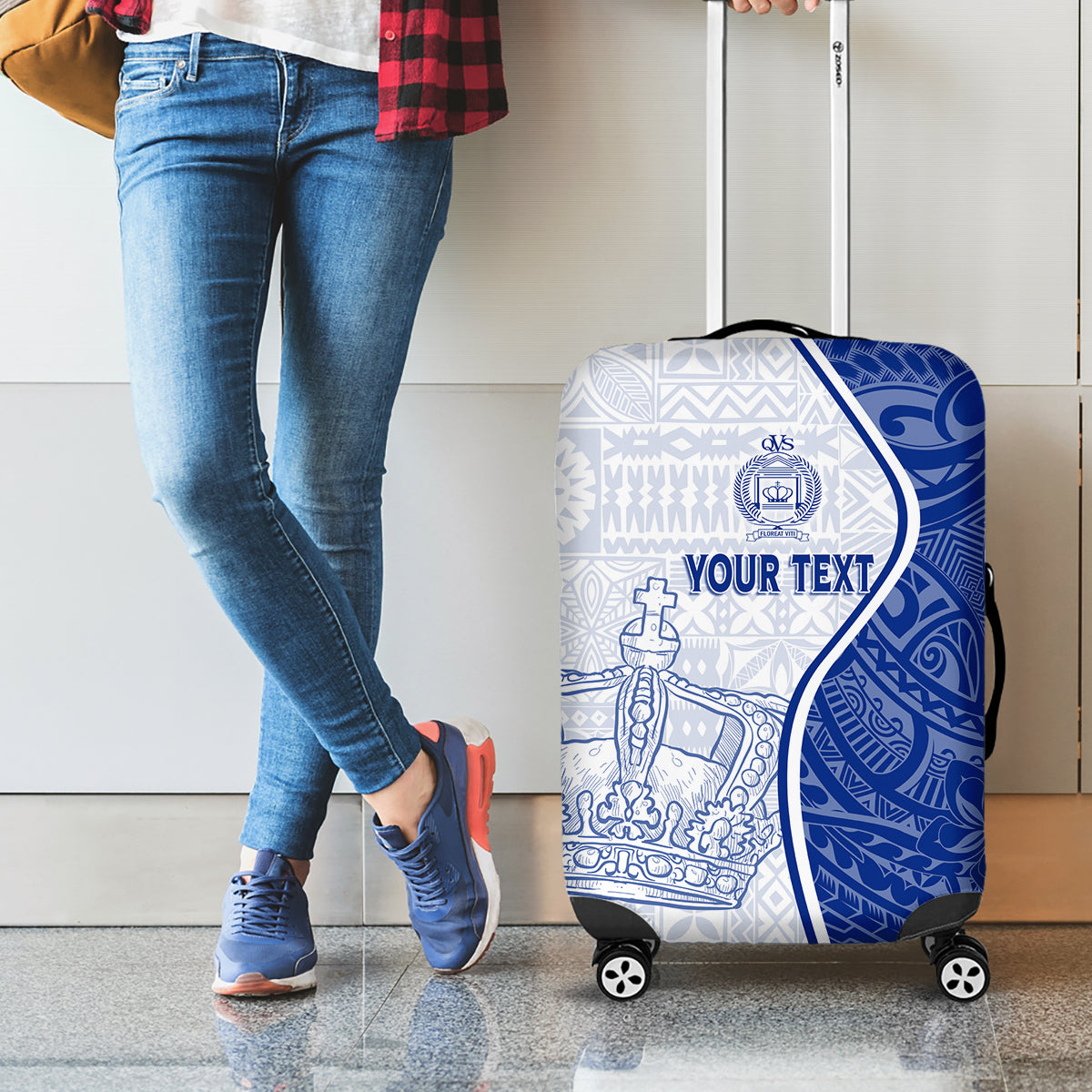 Personalised Queen Victoria School Luggage Cover QVS Old Boys - Wonder Print Shop